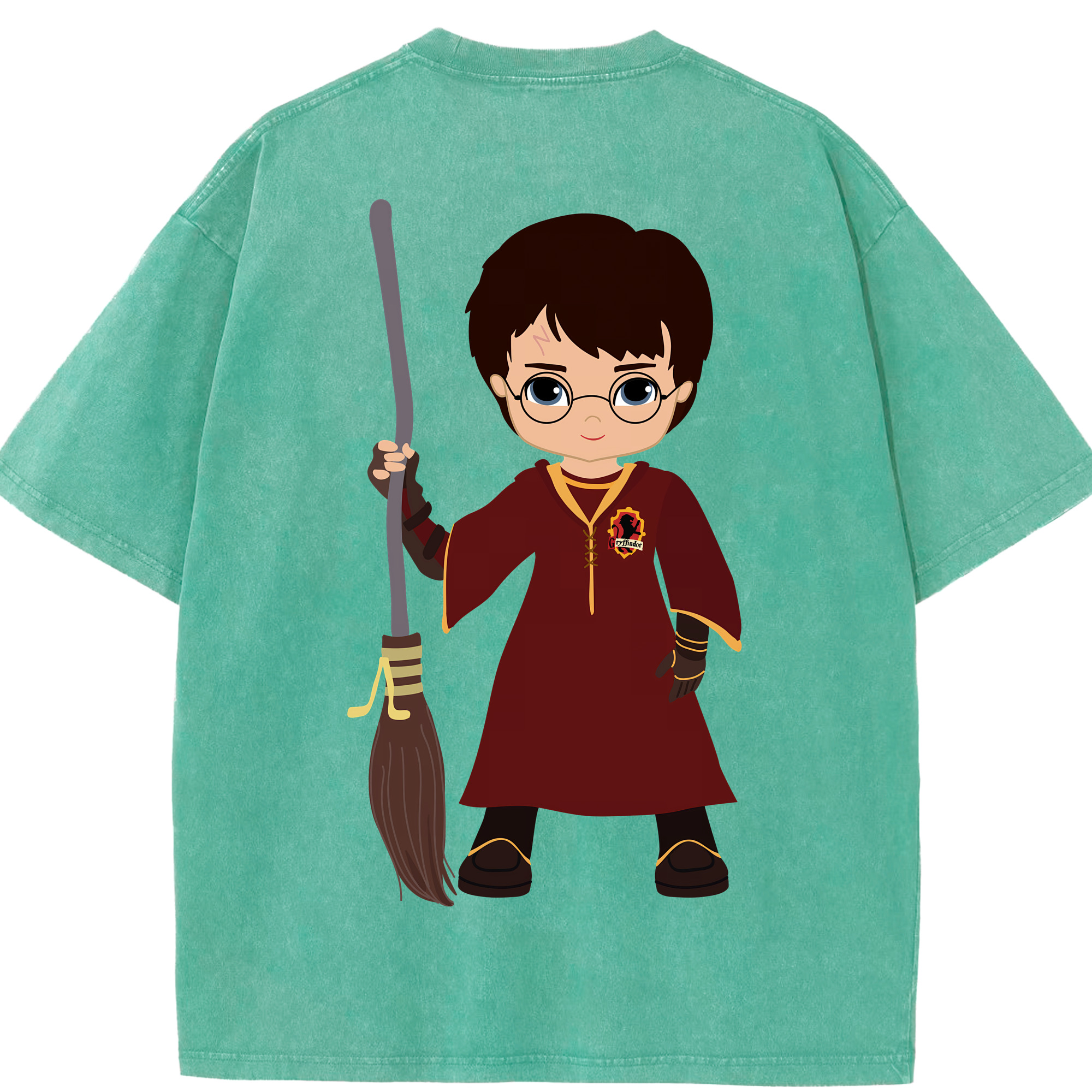 （画像用） Harry Potter ハリー・ポッターシリーズ 綿100% ヴィンテージ風 半袖Tシャツ（背面プリント）